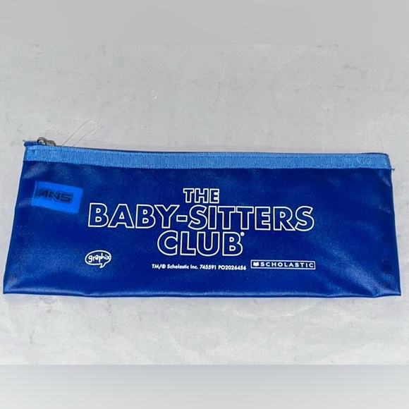 Retro Scholastic The Babysitter’s Club blue plastic zip closure pencil pouch - Picture 1 of 2